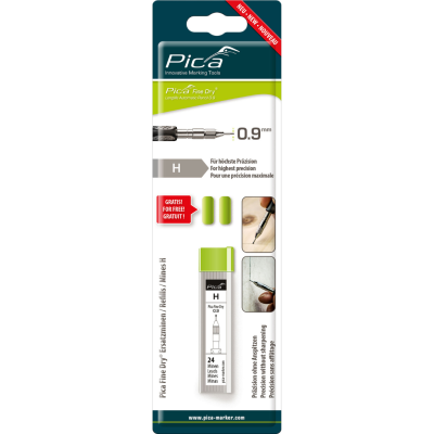 Pica Precise Fine Dry Refill Set - Red - Blister Pack