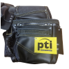 PTI Premium Black Leather Adjustable Double Carpenter Tool Belt