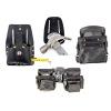 PTI Premium Black Leather Adjustable Double Carpenter Tool Belt