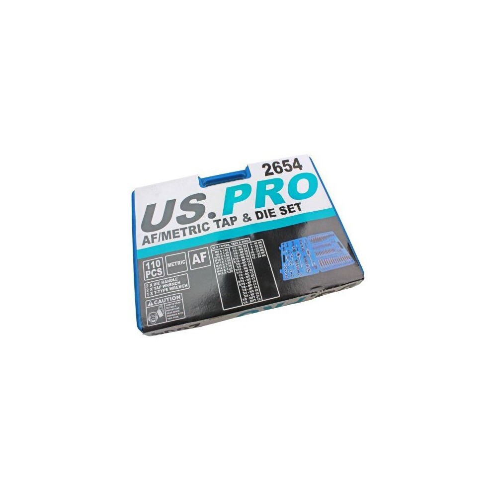US Pro 110pc AF & Metric Tap and Die Set