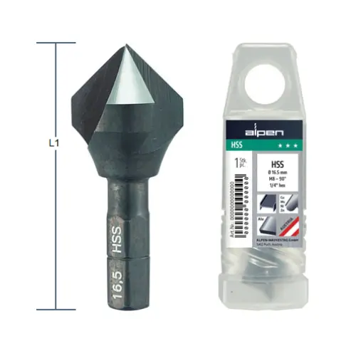 Alpen HSS Countersinks with 1_4_ Hex Shank.webp
