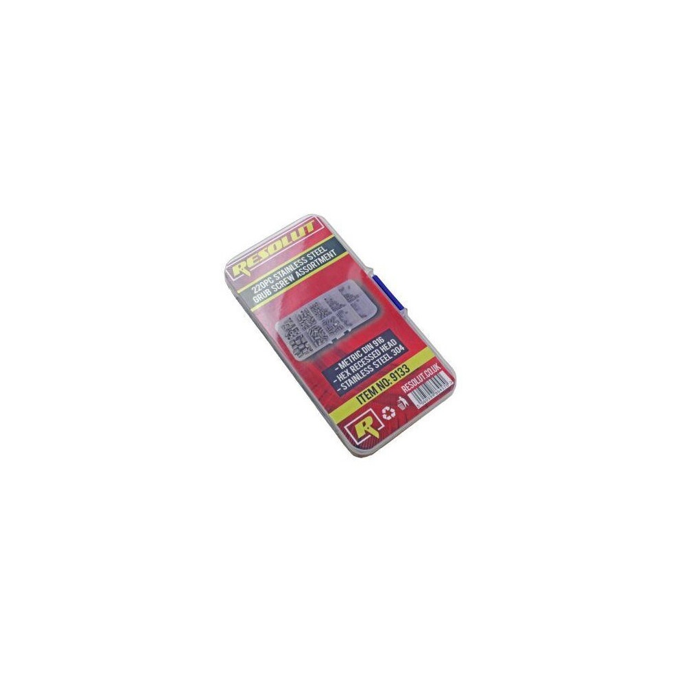 US Pro 220pc Grub Screw Assortment ST/Steel