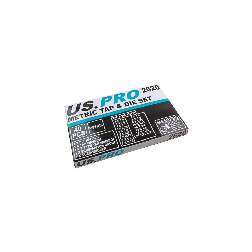 US Pro 40pc Metric Tap & Die Set