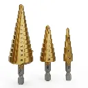 PTI HSS Tin-Coated Step Drill with 1/4" Hex Fitting