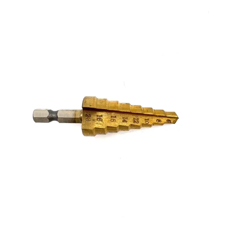 PTI HSS Tin-Coated Step Drill with 1/4" Hex Fitting
