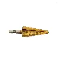 PTI HSS Tin-Coated Step Drill with 1/4" Hex Fitting