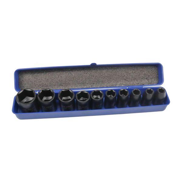 US PRO 10pc 1/2" Drive Shallow Impact Metric Socket Set