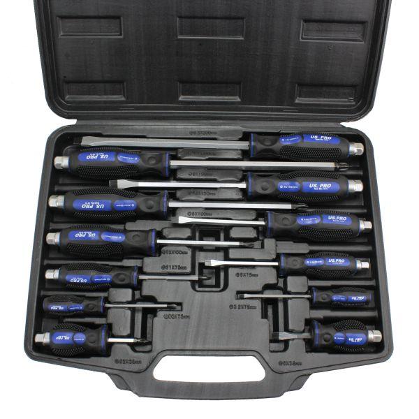 US PRO 12pc Go Through Slotted & Philips Screwdriver Set