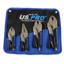 US PRO 4pc Locking Pliers Set