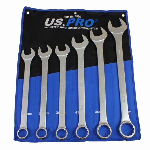 US PRO 6pc Metric Super Jumbo Spanner Set