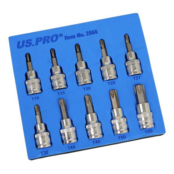 US PRO 10pc 3/8" Drive 48mm Long Torx Bit Socket Set