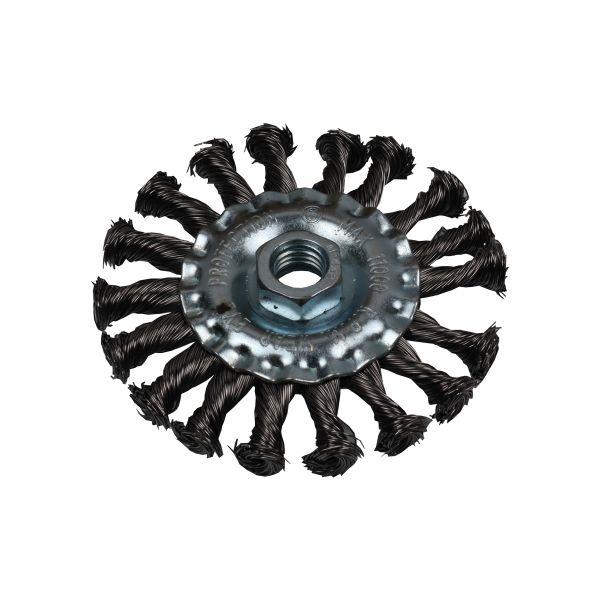 Vewerk 100mm x M14 Twist Knot Flat Wire Wheel Brush Box of 4