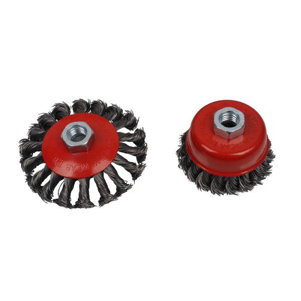 Vewerk Twist Knot Cup and Wheel Brush M14 Thread Pack 4