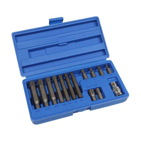 US PRO 14pc 1/2" Drive Ribe Socket Bit Set M5-M14 with Adaptor