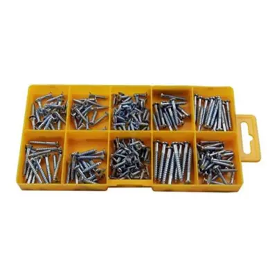 [BER2899] Resolut 215pc Assorted Woodscrews - Countersunk Pozi & Round Head
