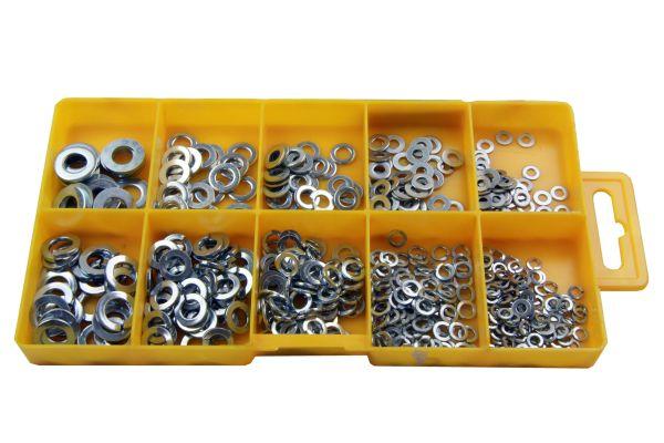 [BER2951] Resolut 500pc Assorted Spring & Flat Washers