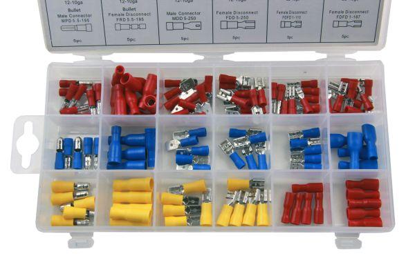 [BER2980] US PRO 120pc Assorted Insulated Crimp Terminals