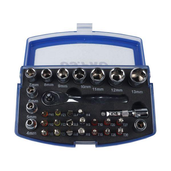 US PRO 31pc Socket & Screwdriver Bit Set 1/4" Drive