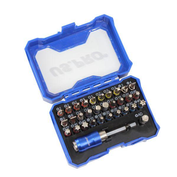 US PRO 32pc Colour Coded Screwdriver Bit Set