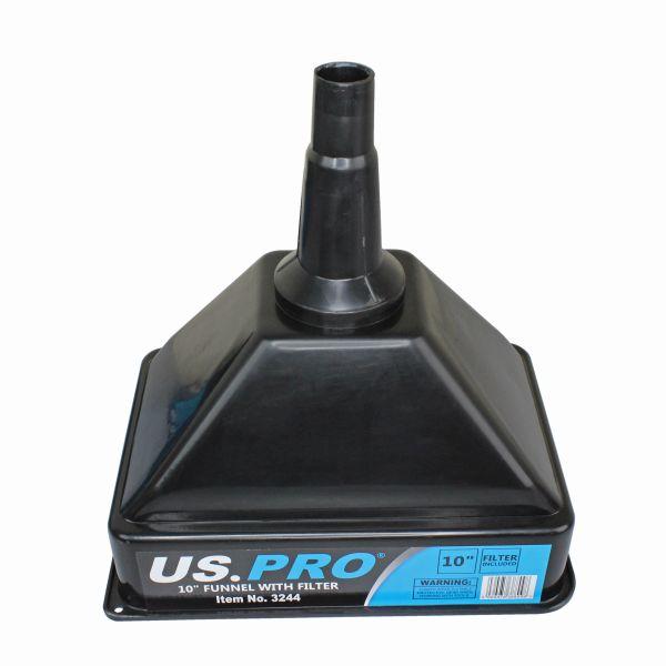 US PRO 10" 255mm Heavy Duty Plastic Funnel With Filter
