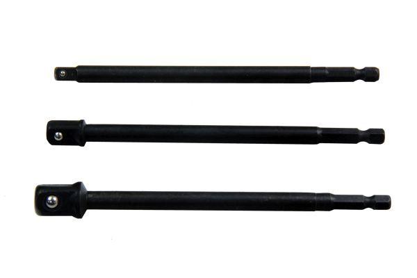 US PRO 3pc 150mm Socket Adaptor Set 1/4" 3/8" 1/2" Drive