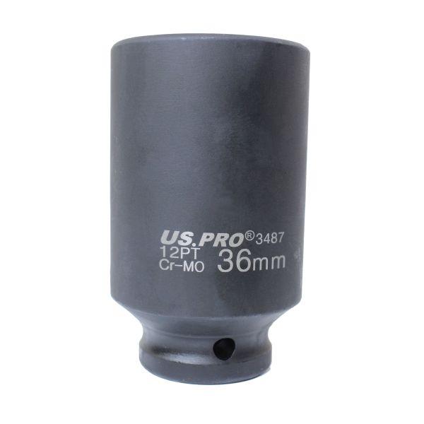 US PRO 36mm Hub Nut Socket - 12 Point 1/2" Drive