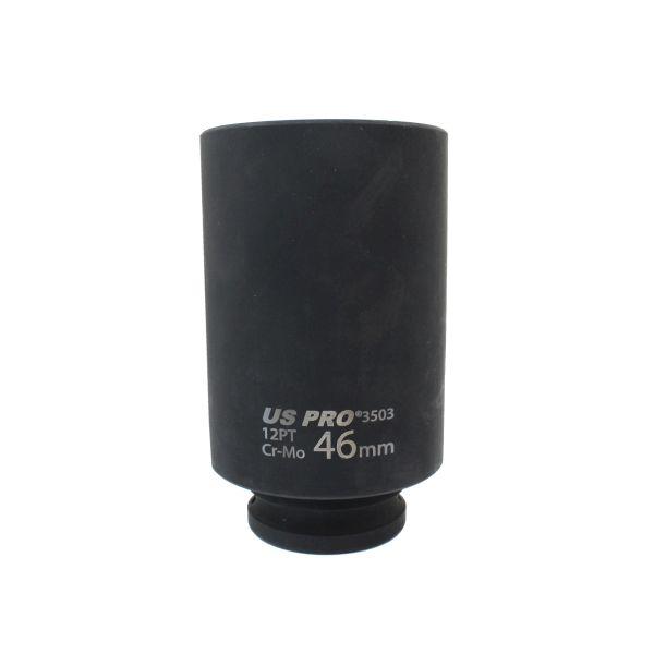 US PRO 46mm Hub Nut Socket 12 Point 1/2" Drive 100mm Long