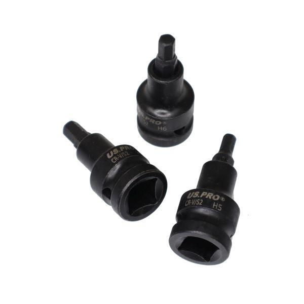 US Pro 10pc Impact Hex Bit Socket Set 1/2" Drive
