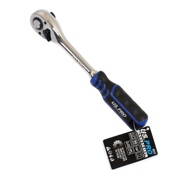 1/2" DRIVE 90T RATCHET STRAIGHT HANDLE WITH GRIP