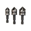 US PRO 3pc Countersink Set 5 Flute 90 Degree Chamfer