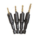 US PRO 4pc Countersink HSS-G Titanium Drill Bit Set