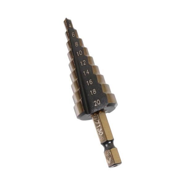 [BER7130] US PRO Step Drill 4-20mm HSS-G+ 1/4" Hex Shank