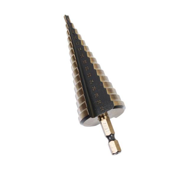 US PRO 4-32MM HSS-G+ STEP DRILL 1/4" HEX SHANK