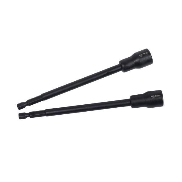 US PRO 8pc 1/4" Hex Drive Long Magnetic Impact Nut Driver Set Metric