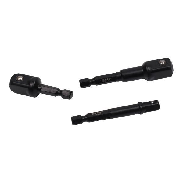 US PRO 8pc Impact Driver Socket Adaptors 1/4" 3/8" 1/2"