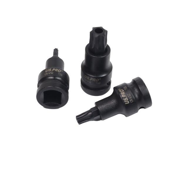 US PRO 10pc 1/2" Drive Impact Tamper Star Bit Socket