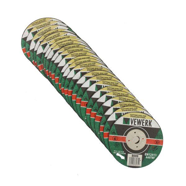 [BER8009] Vewerk Metal Cutting Discs 75x1.6x10mm Bx100