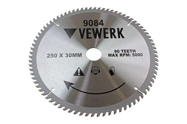 Vewerk 250mm x 80T x 30mm TCT Circular Saw Blade