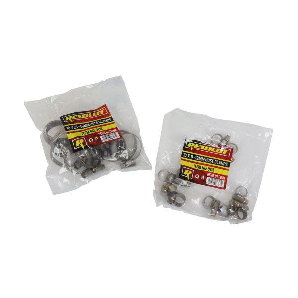 US PRO 70pc Assorted Hose Clamps 8 - 60mm