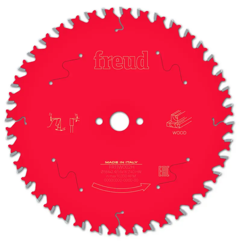Freud Circular Sawblade HH Wood 184 x 16 x 2.4/1.6 x T40 LP40M 012P