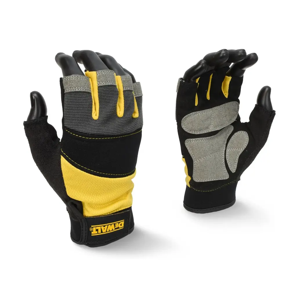 DeWalt Black Performance Half Finger Work Gloves Large