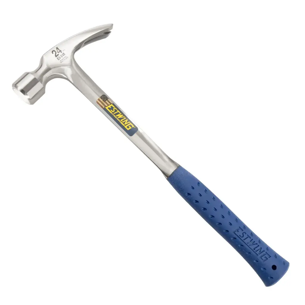 Estwing 24oz Smooth Face Straight Claw Framing Hammer with Vinyl Grip E3/24S
