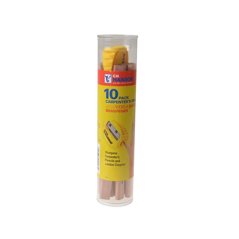 Hanson 10 Pack of Carpenter Pencils with VersaSharp Sharpener
