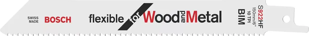 Bosch Sabre Saw Blades Flexible for Wood and Metal S922HF