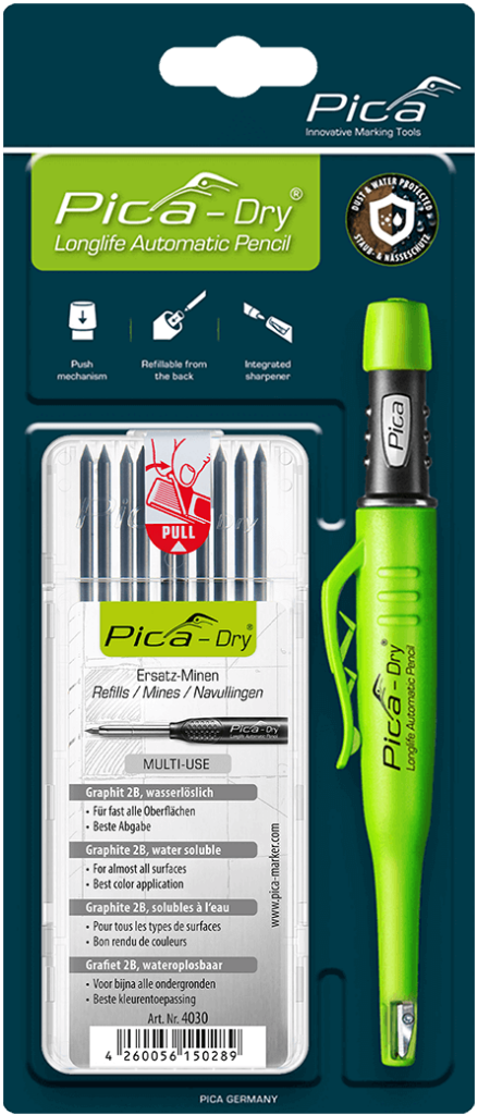 Pica Dry Bundle (Pica Dry + Water-Soluble Multi Use Graphite H Refills) Blister Pack
