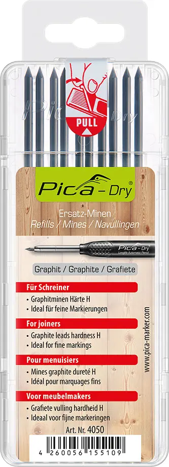 Pica Dry Refill Pack of 10 Graphite Special Hardness Blister Pack