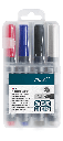 Pica Classic Bullet Point-Pen 4pk Colours Red Blue Black White
