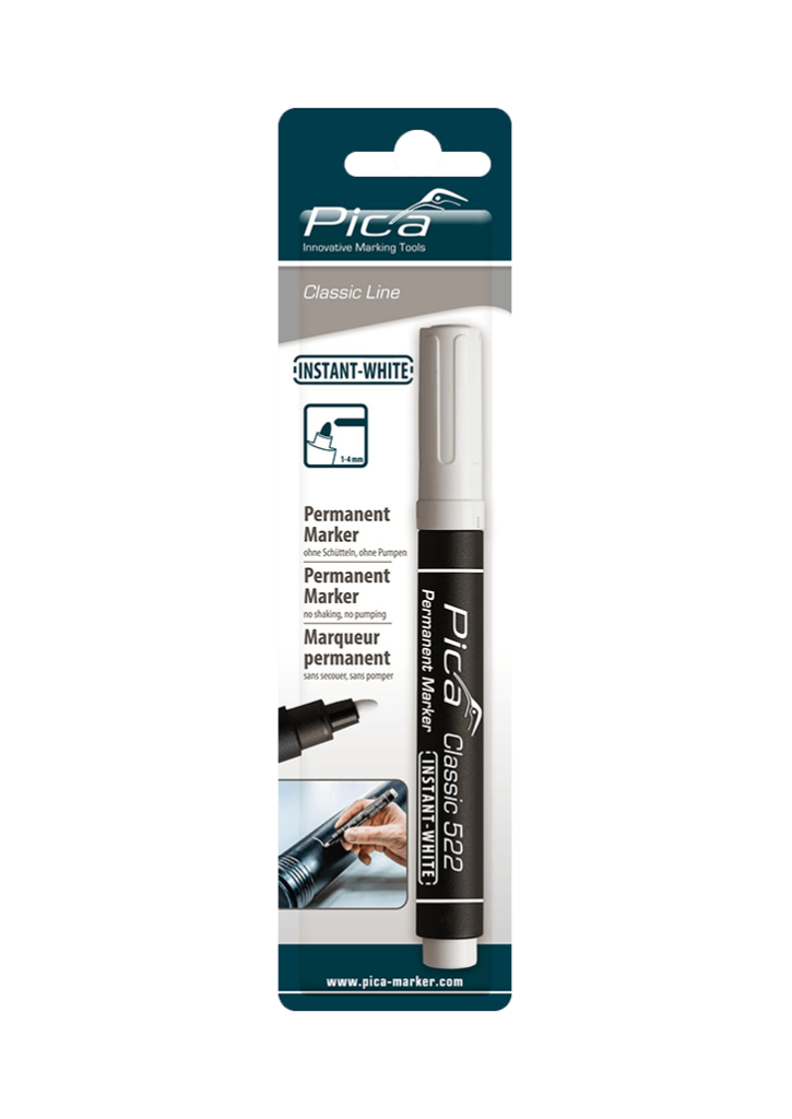 Pica Classic Permanent  Instant-White Round tip 2-4mm Blister Pack