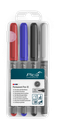 Medium Point-Pen 4pk Colours Red Blue Black White