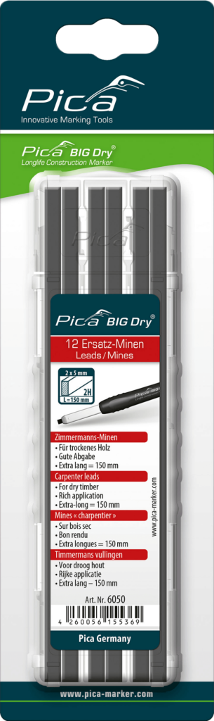 Pica Big Dry Refill Set Carpenter 2H Blister Pack